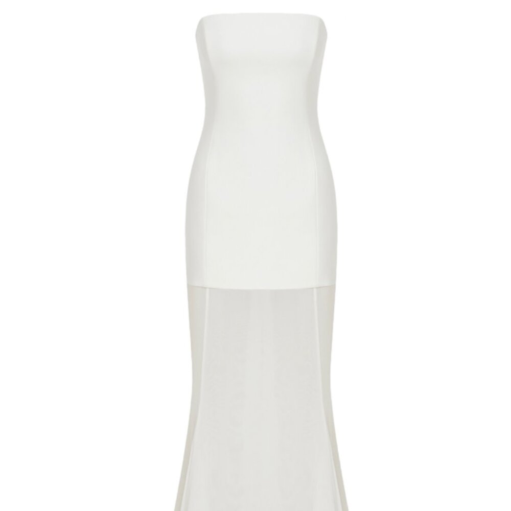 ILA. Exclusive Isabel Sheer-Paneled Crepe-Chiffon Gown